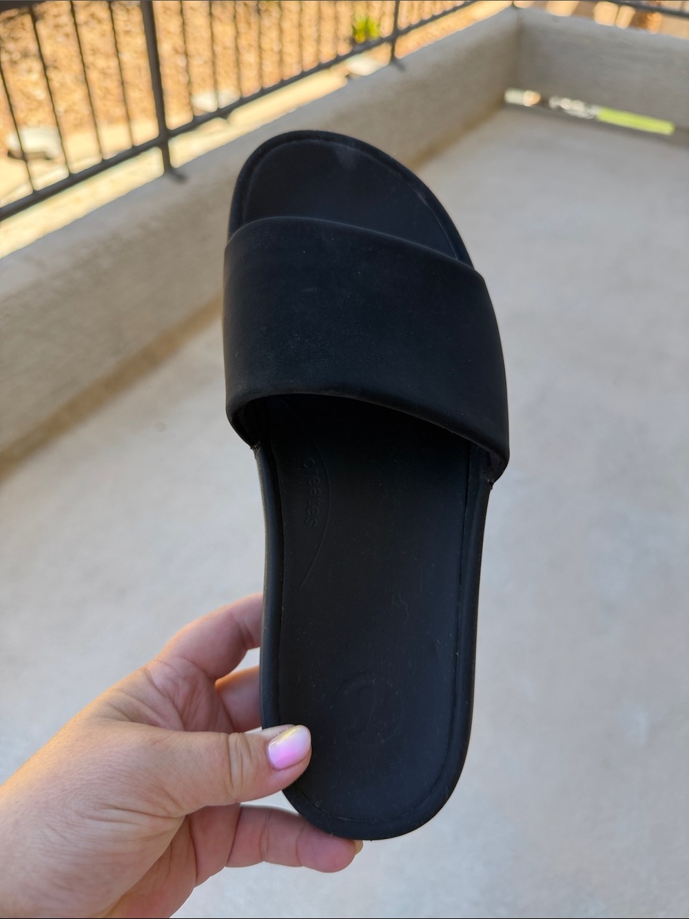 Lululemon Black Slide Sandals